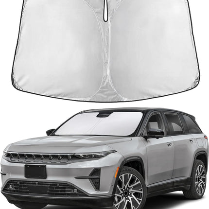 Car Windshield Sunshade | Blocks 99% Heat & Keeps Interior Cool | Universal Fits Cars, Suvs, Trucks | Automotive Sun Screen, Visor & Car Accessories for Summer | Medium (64X32 Inches)