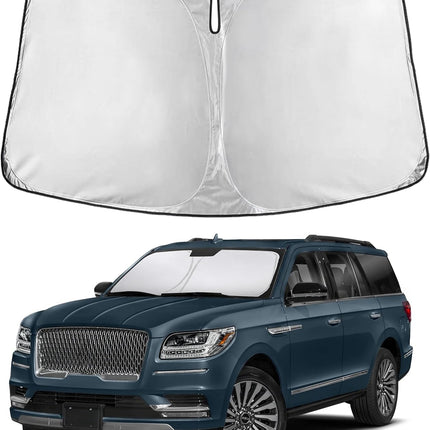 Car Windshield Sunshade | Blocks 99% Heat & Keeps Interior Cool | Universal Fits Cars, Suvs, Trucks | Automotive Sun Screen, Visor & Car Accessories for Summer | Medium (64X32 Inches)