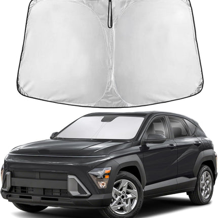 Car Windshield Sunshade | Blocks 99% Heat & Keeps Interior Cool | Universal Fits Cars, Suvs, Trucks | Automotive Sun Screen, Visor & Car Accessories for Summer | Medium (64X32 Inches)