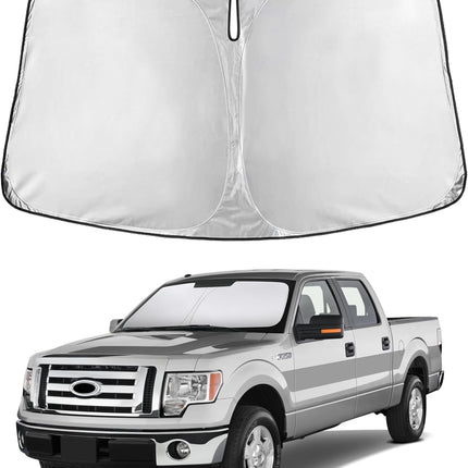 Car Windshield Sunshade | Blocks 99% Heat & Keeps Interior Cool | Universal Fits Cars, Suvs, Trucks | Automotive Sun Screen, Visor & Car Accessories for Summer | Medium (64X32 Inches)