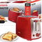 2-Slice Toaster with Wide Slots, 6 Browning Settings, and Crumb Tray, Red