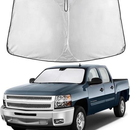 Car Windshield Sunshade | Blocks 99% Heat & Keeps Interior Cool | Universal Fits Cars, Suvs, Trucks | Automotive Sun Screen, Visor & Car Accessories for Summer | Medium (64X32 Inches)