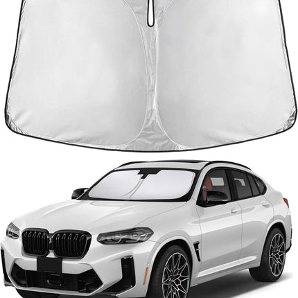 Car Windshield Sunshade | Blocks 99% Heat & Keeps Interior Cool | Universal Fits Cars, Suvs, Trucks | Automotive Sun Screen, Visor & Car Accessories for Summer | Medium (64X32 Inches)