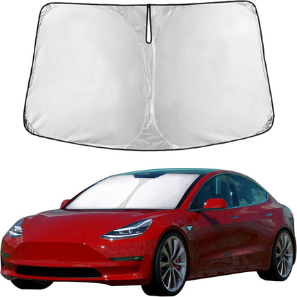 Car Windshield Sunshade | Blocks 99% Heat & Keeps Interior Cool | Universal Fits Cars, Suvs, Trucks | Automotive Sun Screen, Visor & Car Accessories for Summer | Medium (64X32 Inches)