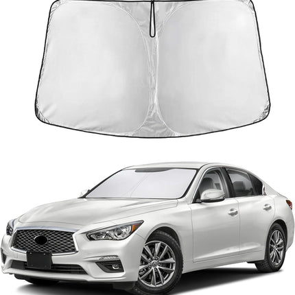 Car Windshield Sunshade | Blocks 99% Heat & Keeps Interior Cool | Universal Fits Cars, Suvs, Trucks | Automotive Sun Screen, Visor & Car Accessories for Summer | Medium (64X32 Inches)